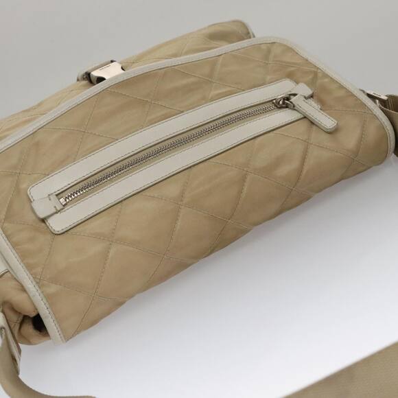 PRADA Shoulder Bag Nylon Beige Silver - Picture 6 of 16